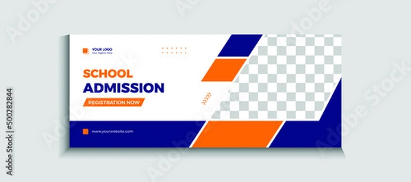 Fototapeta Back to school admission web banner or social media template Vector