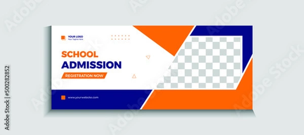 Obraz  Back to school admission web banner or social media template Vector