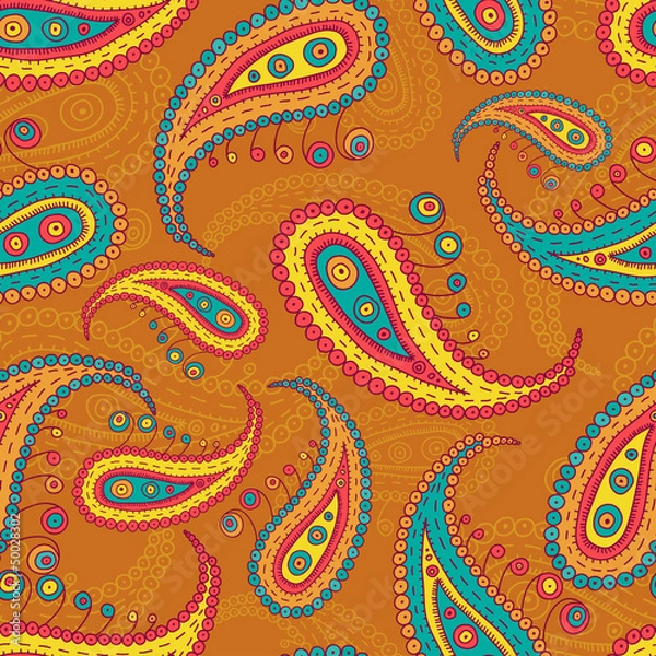 Obraz Paysley elements seamless pattern