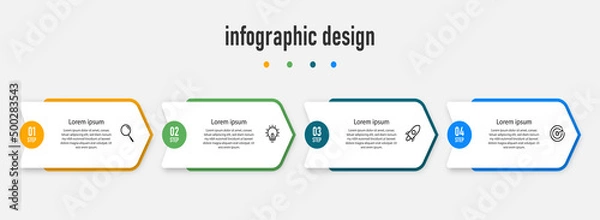 Obraz 
Business infographics template. timeline with 4 steps, options. can be used for workflow diagram, info chart, web design. vector illustration.