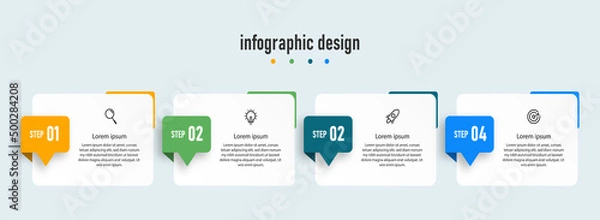 Fototapeta Infographic Business Templates Timeline Presentation Process Report Information Plan Strategy Progress Options