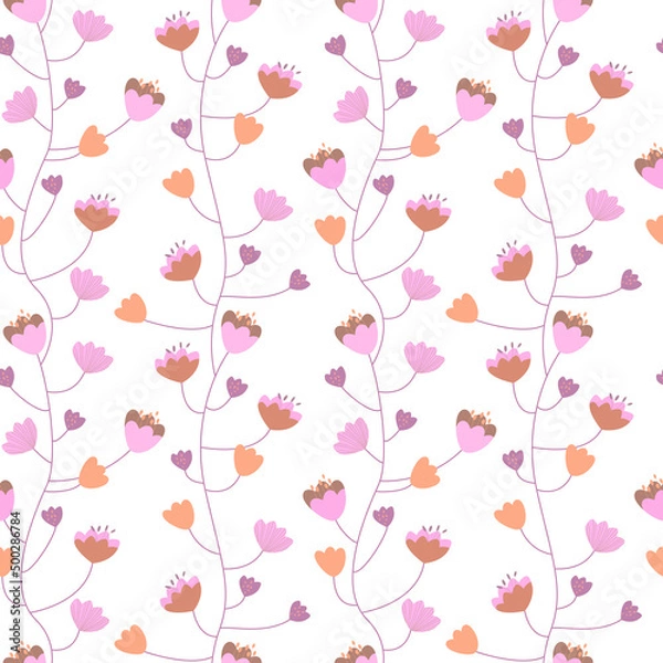 Obraz pattern and background with pink flowers	