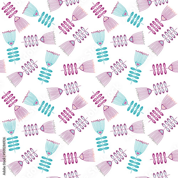 Obraz pattern with geometric flowers	