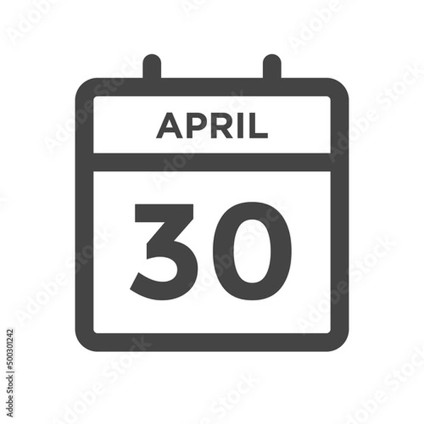 Obraz April 30 Calendar Day or Calender Date for Deadline or Appointment