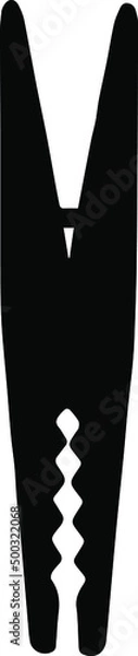Fototapeta clothespin silhouette isolated vector object room decor clip with photos and notes