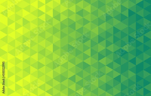 Fototapeta Triangle shape background pattern green gradient yellow. Abstract background design. Vector illustration.