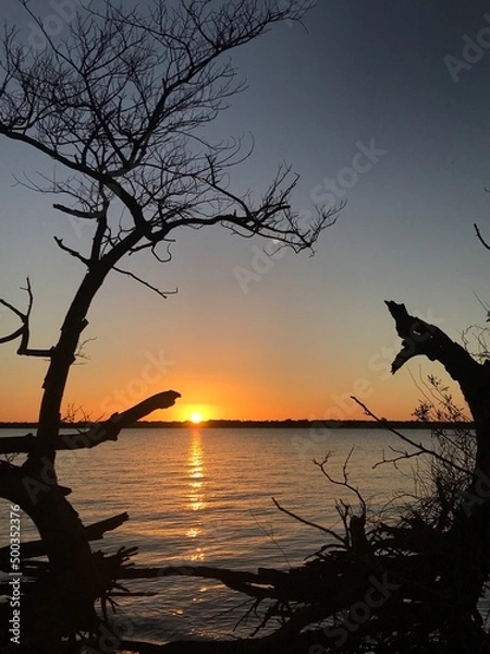 Obraz sunset on the lake