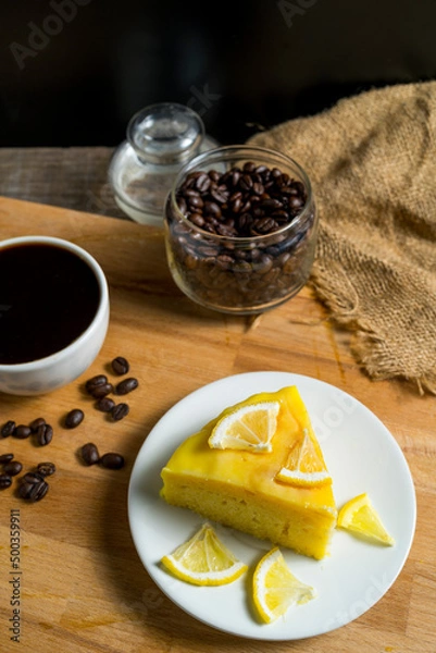 Obraz Black Coffee and Lemon Cake