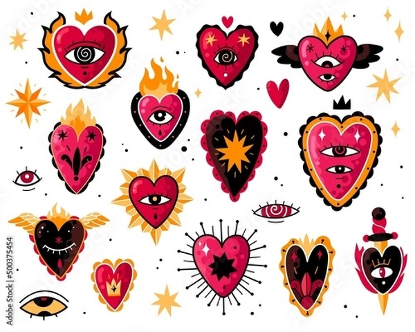 Obraz Burning hearts tattoo