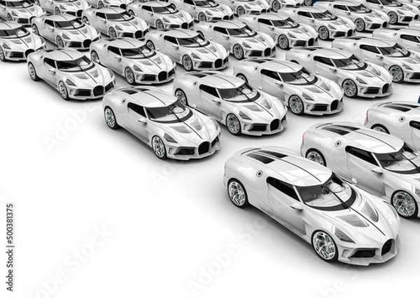 Fototapeta 3D render image representing a pattern made by luxury sport car