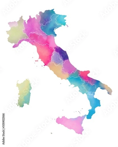 Obraz Italy map multicolor