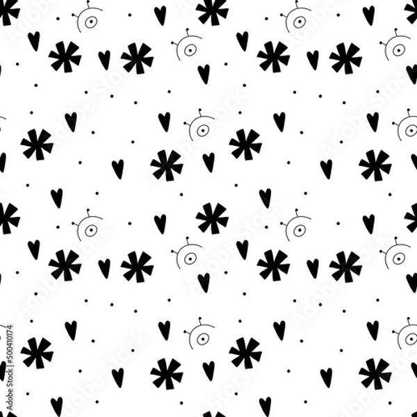 Fototapeta seamless pattern of black and white