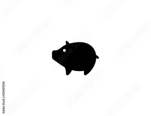 Obraz Pig vector icon. Isolated pig flat illustration