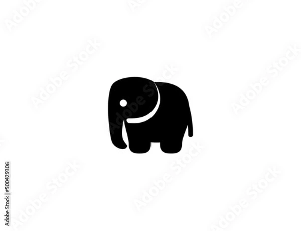 Obraz Elephant vector icon. Isolated elephant flat illustration