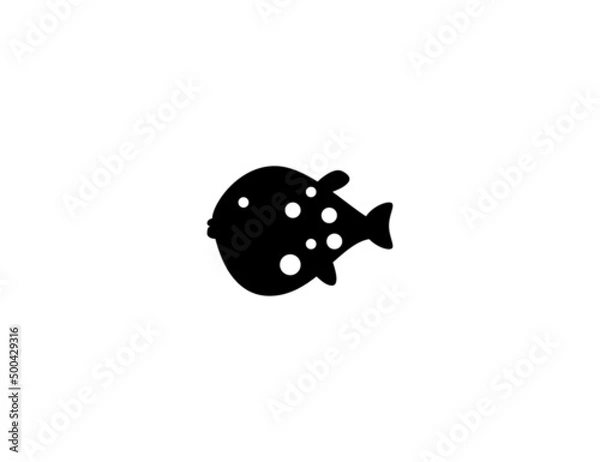 Obraz Blowfish vector icon. Fugu fish. Isolated pufferfish flat illustration