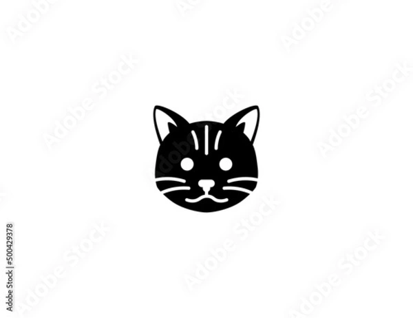 Obraz Cat Face vector icon. Isolated cat face flat illustration