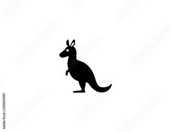 Fototapeta Kangaroo vector icon. Isolated kangaroo flat illustration