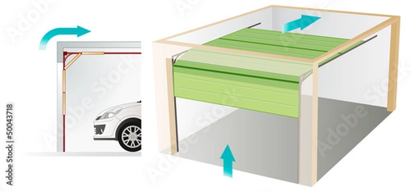 Obraz Porte de garage sectionnelle plafond