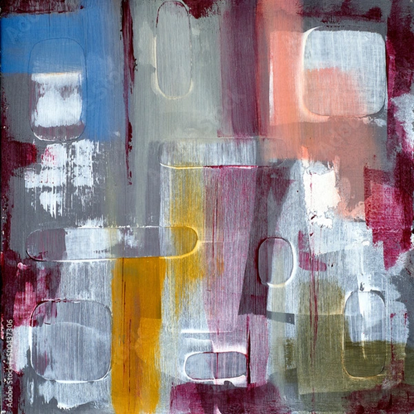 Fototapeta Abstract background from the smears of acrylic paint. Mixing multicolored oil paint. Textured arrangements. Abstract modern print . Wall art. Poster.