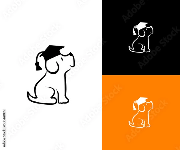 Obraz Unique Dog Education logo design