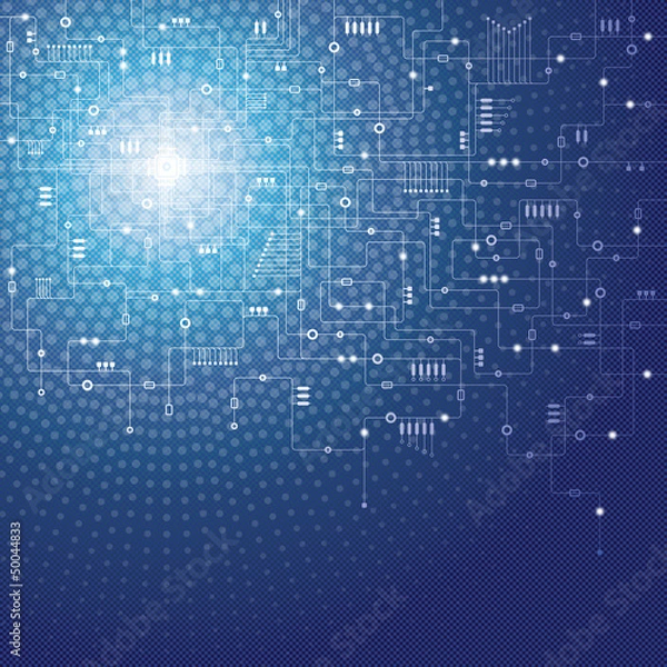 Obraz blue techno background