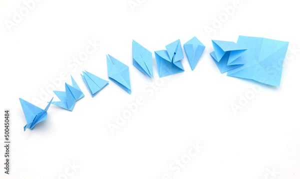 Obraz Origami paper bird, part instructions