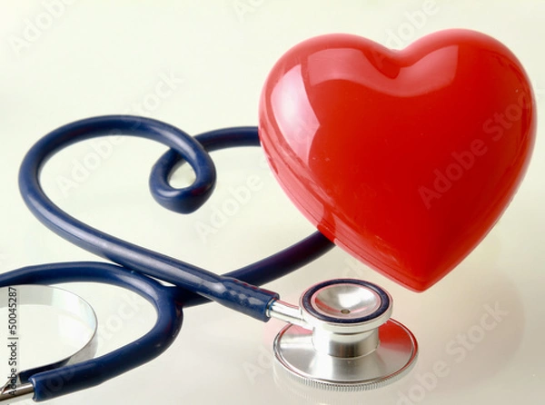 Fototapeta A stethoscope in the shape of a heart