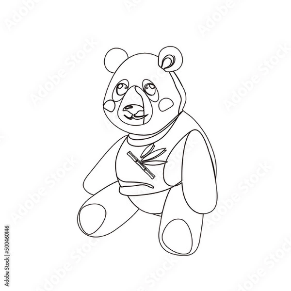 Fototapeta Drawing for coloring Panda 