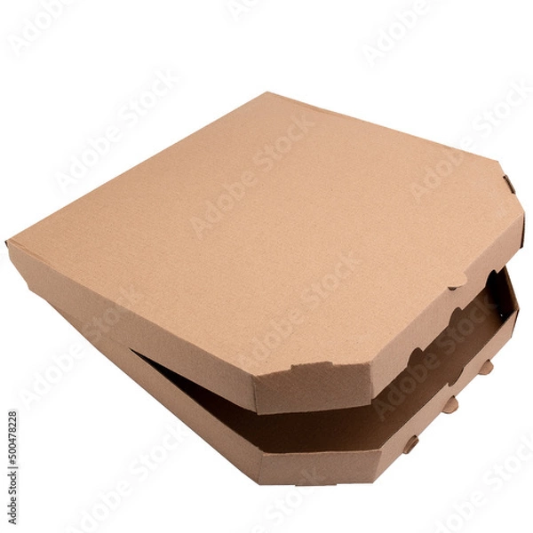 Fototapeta cardboard pizza box isolated on white background
