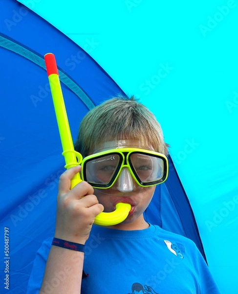 Obraz Junge mit Schnorchel