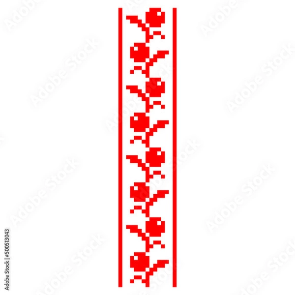 Obraz Pixelized pattern Vyshyvanka Traditional Ethnic Ukrainian Seamless Pattern slavic ornament