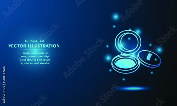 Obraz Glowing powder isolated on blue background