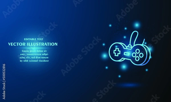 Obraz Glowing stickgame isolated on blue background