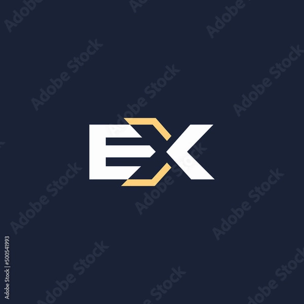 Fototapeta initial letter EX logo monogram