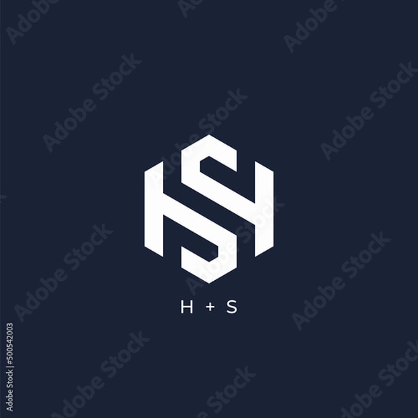 Fototapeta initial letter HS logo monogram