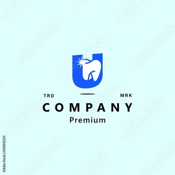 Fototapeta Letter U Dental Logo Design. Editable and unlimited resize.