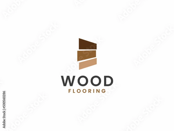 Fototapeta Creative wood flooring logo template