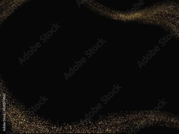 Obraz 黒地に金粉のキラキラ背景