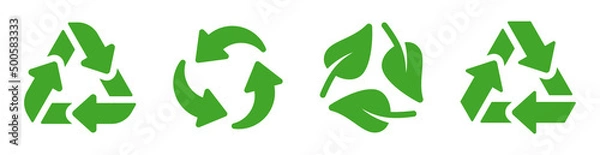 Fototapeta Recycle icon symbol collection. Recycling sign vector illustration. Ecology concept
