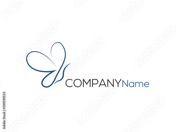Obraz butterfly logo blue beauty, health brand logo 