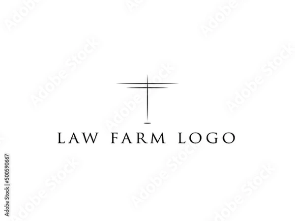 Obraz Law farm logo with balance