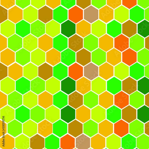 Obraz The fabric pattern is the introduction of various shapes and colors. Let's arrange them to create a beautiful shape.