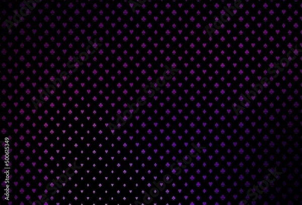 Obraz Dark purple vector template with poker symbols.