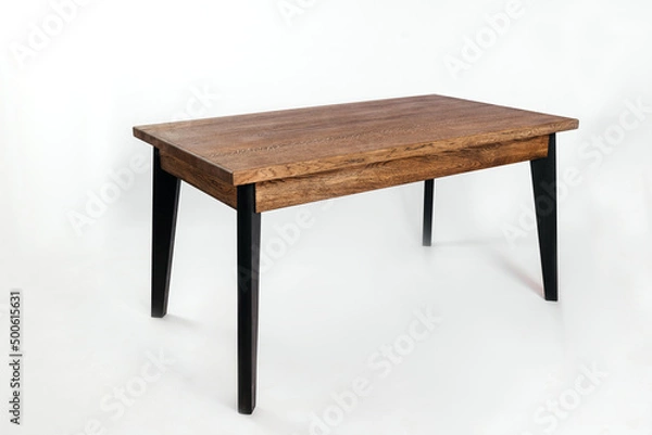 Fototapeta handmade wooden table on a white background with all the details