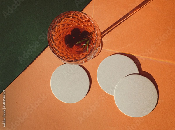 Obraz Tropical, boho paper coaster Mock-up