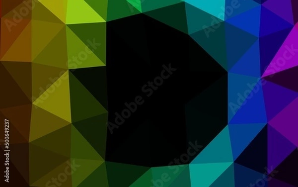 Fototapeta Dark Multicolor, Rainbow vector abstract mosaic background.