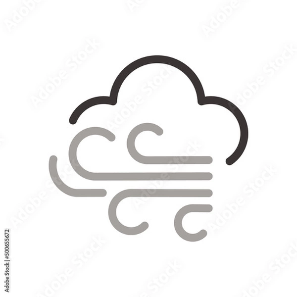 Obraz 風、強風、暴風のお天気アイコン　ベクターイラスト素材