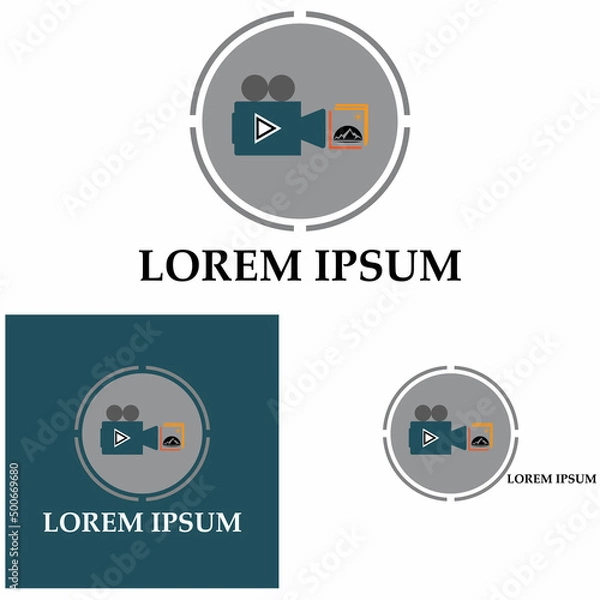 Fototapeta CAMERA with photo icon vector background