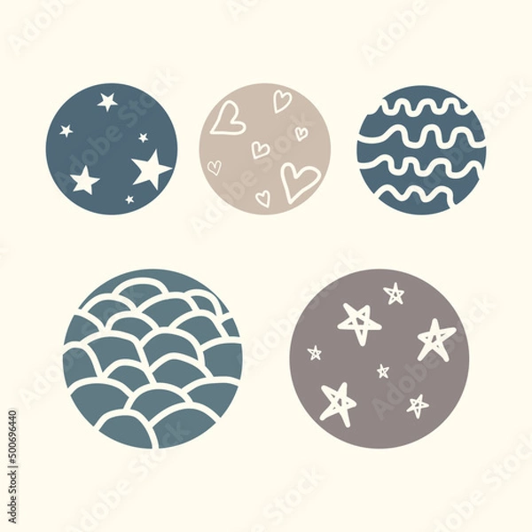 Fototapeta Circle shape doodle hand drawn element vector and illustration.