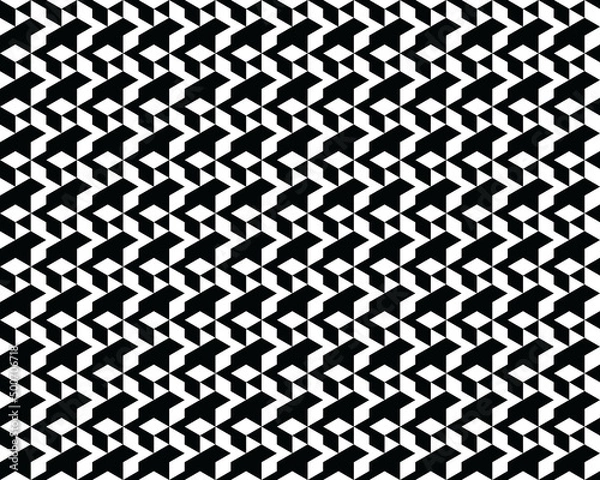 Fototapeta Seamless of monochrome polygonal, black and white patterns